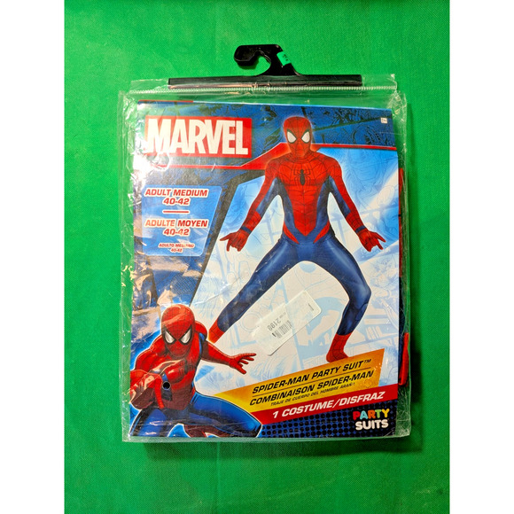 NWT SPIDER-MAN Marvel Comics Costume Adult MED 40-42 - Picture 1 of 3